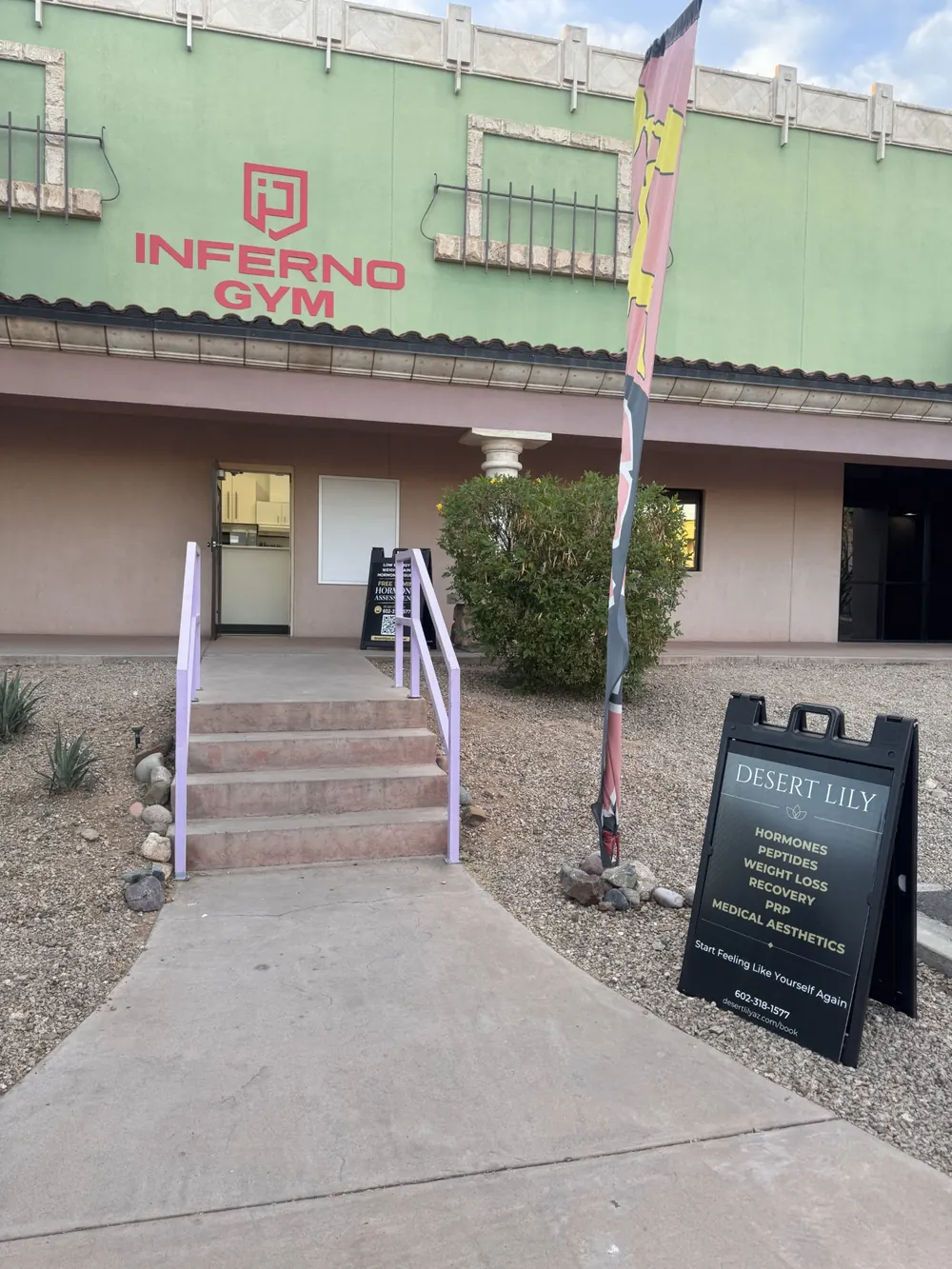 Outside Inferno Performance, home of Desert Lily in Phoenix, Arizona