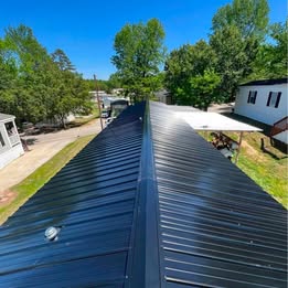 Finished metal roof neighborhood view