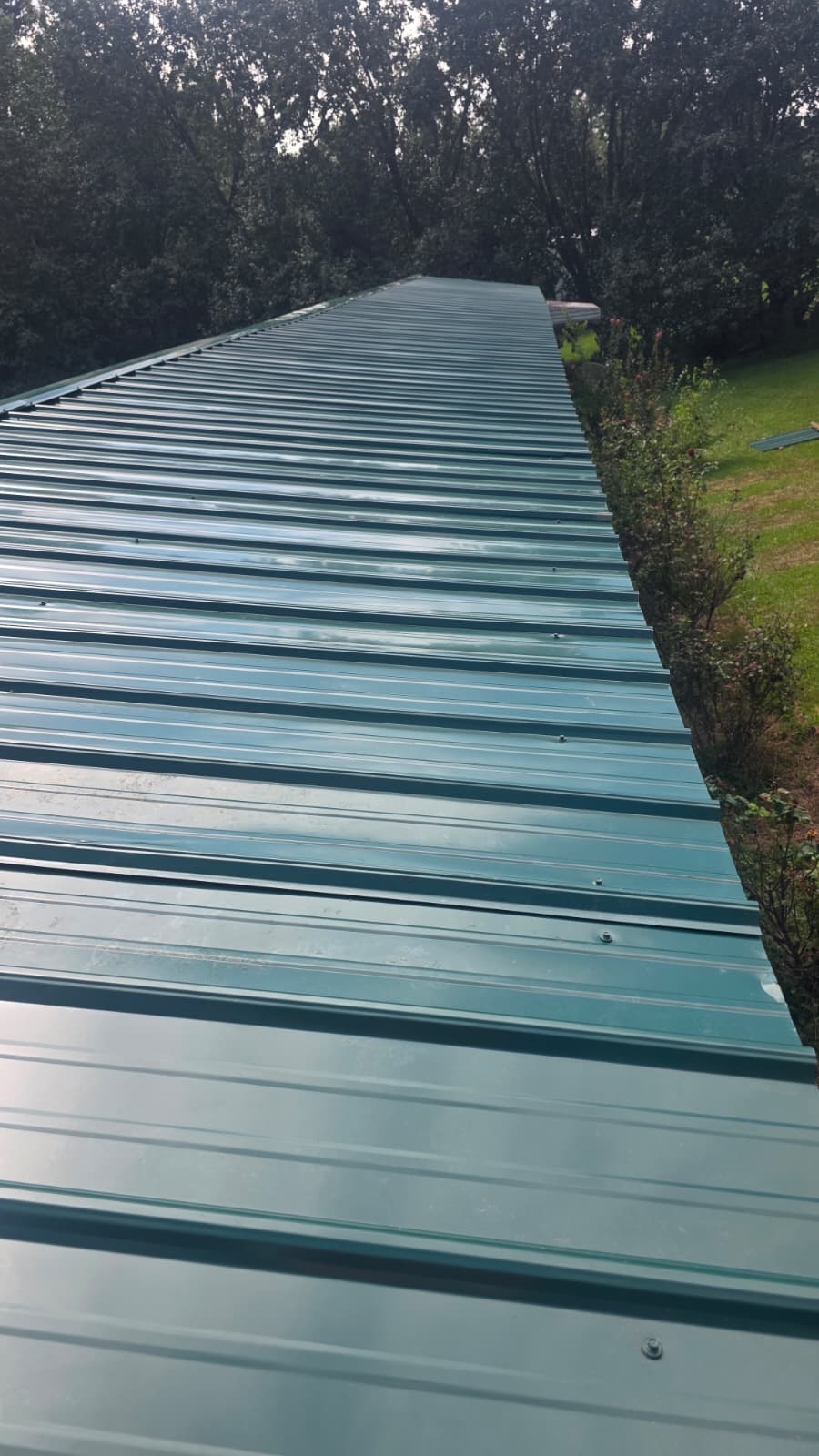 Finished metal roof detail view
