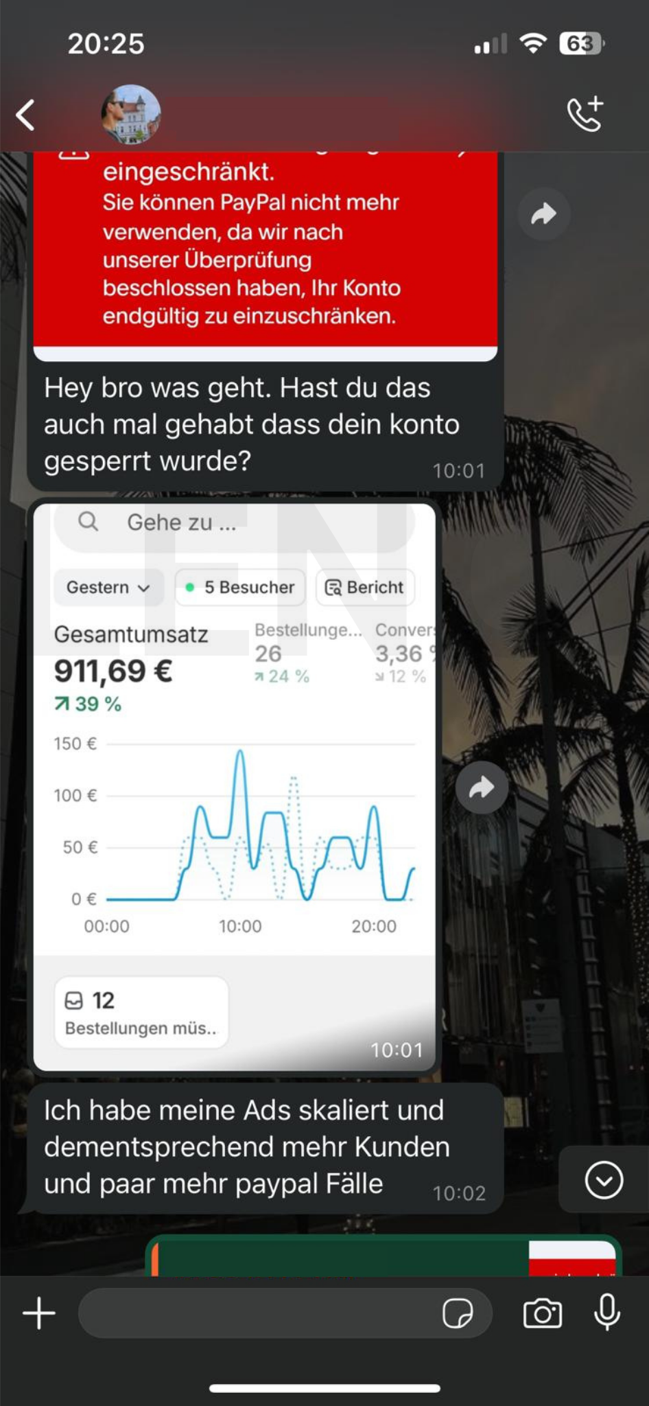 Nachricht von einem Klienten 6