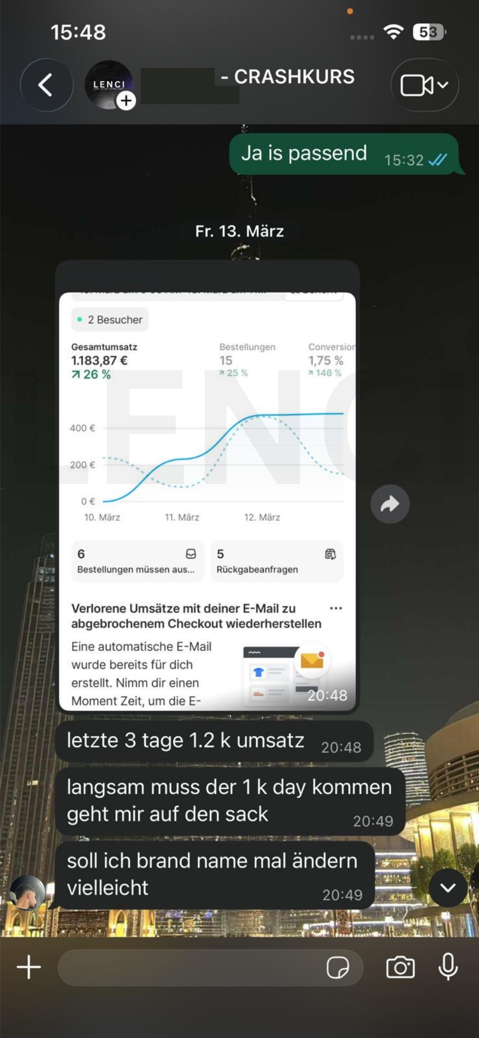 Nachricht von einem Klienten 4