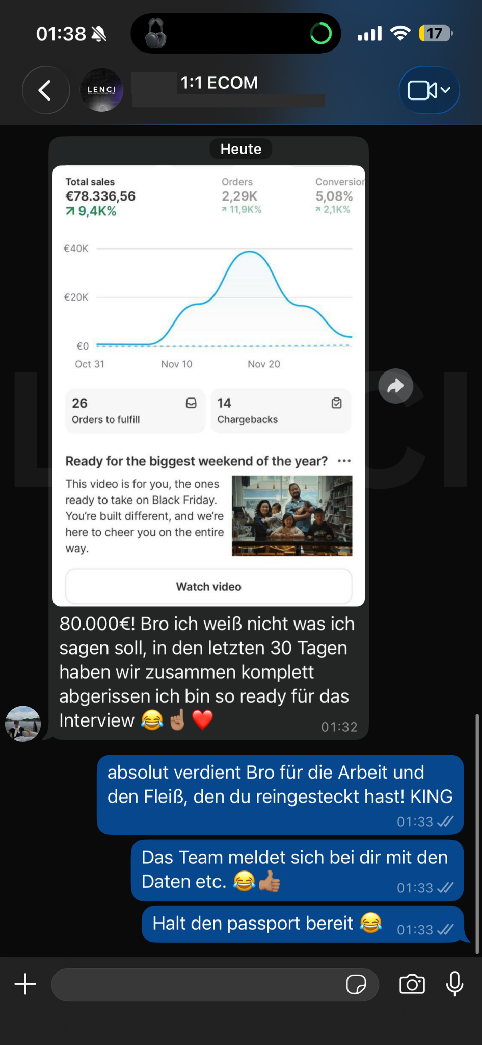 Nachricht von einem Klienten 12
