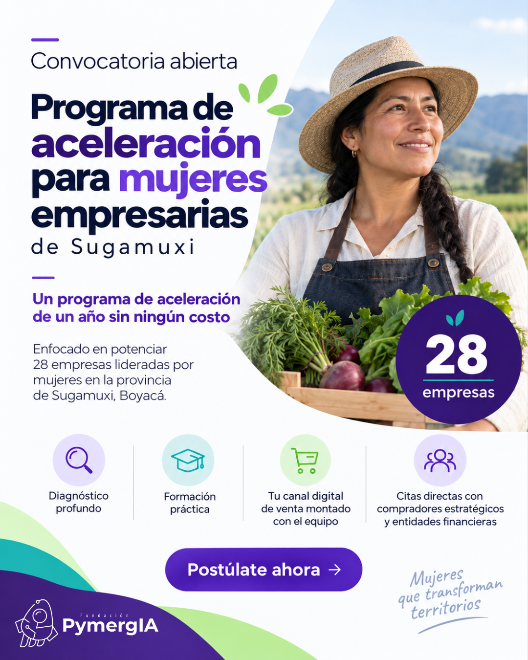 Convocatoria abierta: Programa de aceleración para mujeres empresarias de Sugamuxi - Fundación Pymergia