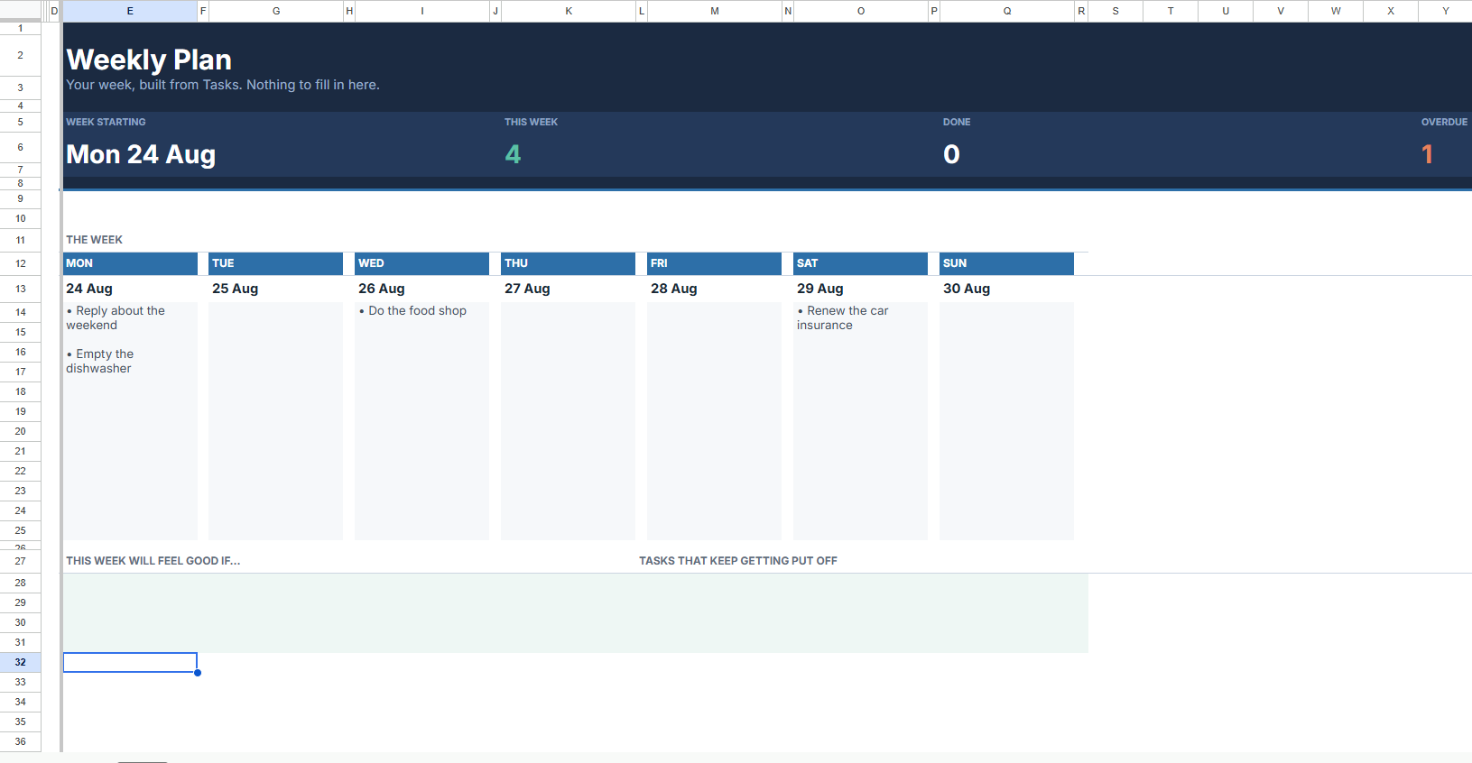 Weekly Plan