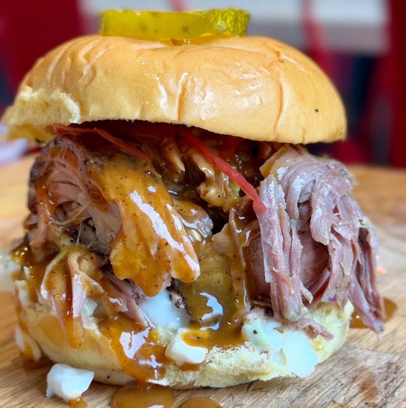 Bar-Q pulled pork sandwich
