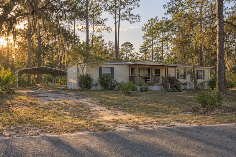 Typical manufactured home on land in Clay Hill, Clay County, FL