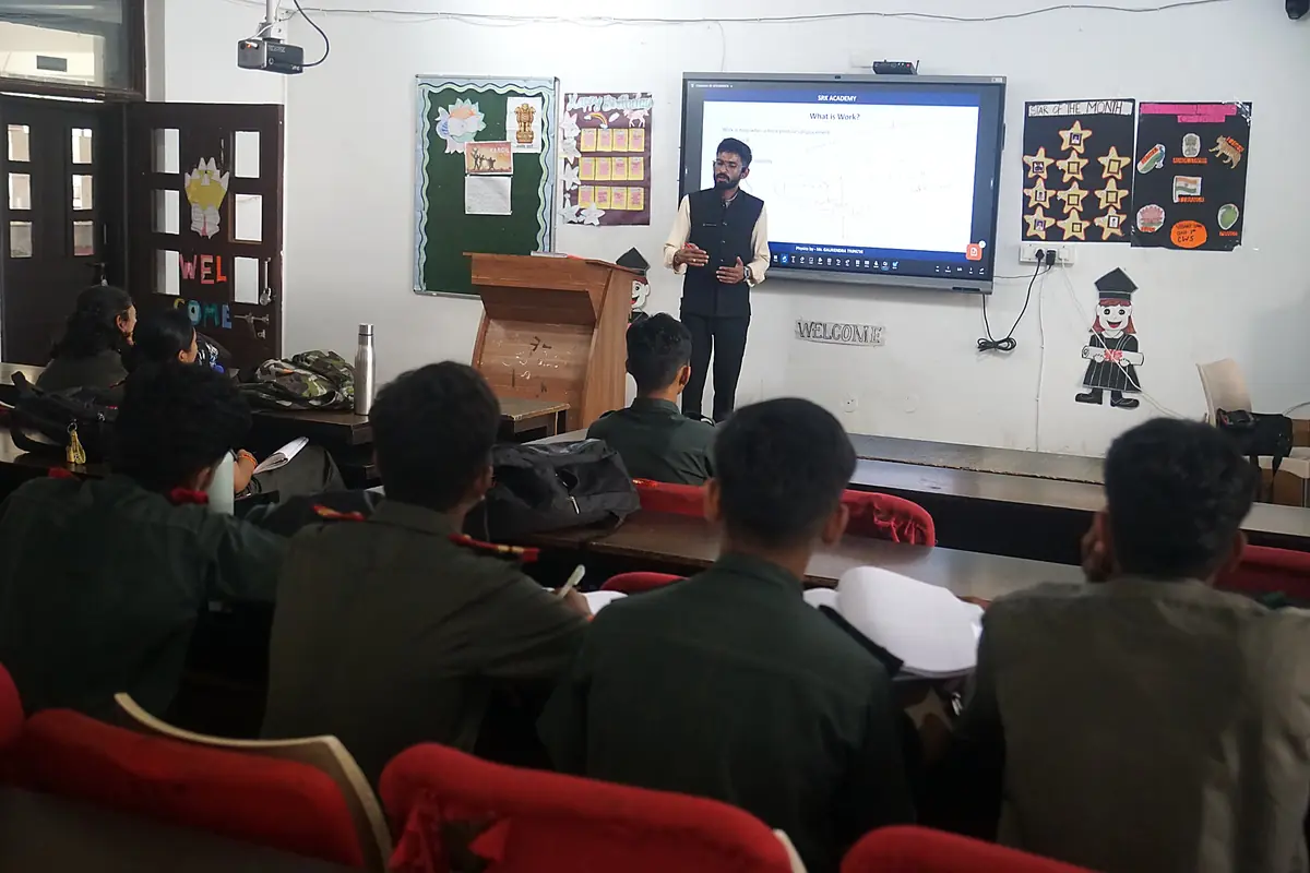 Cadets attending a classroom lesson