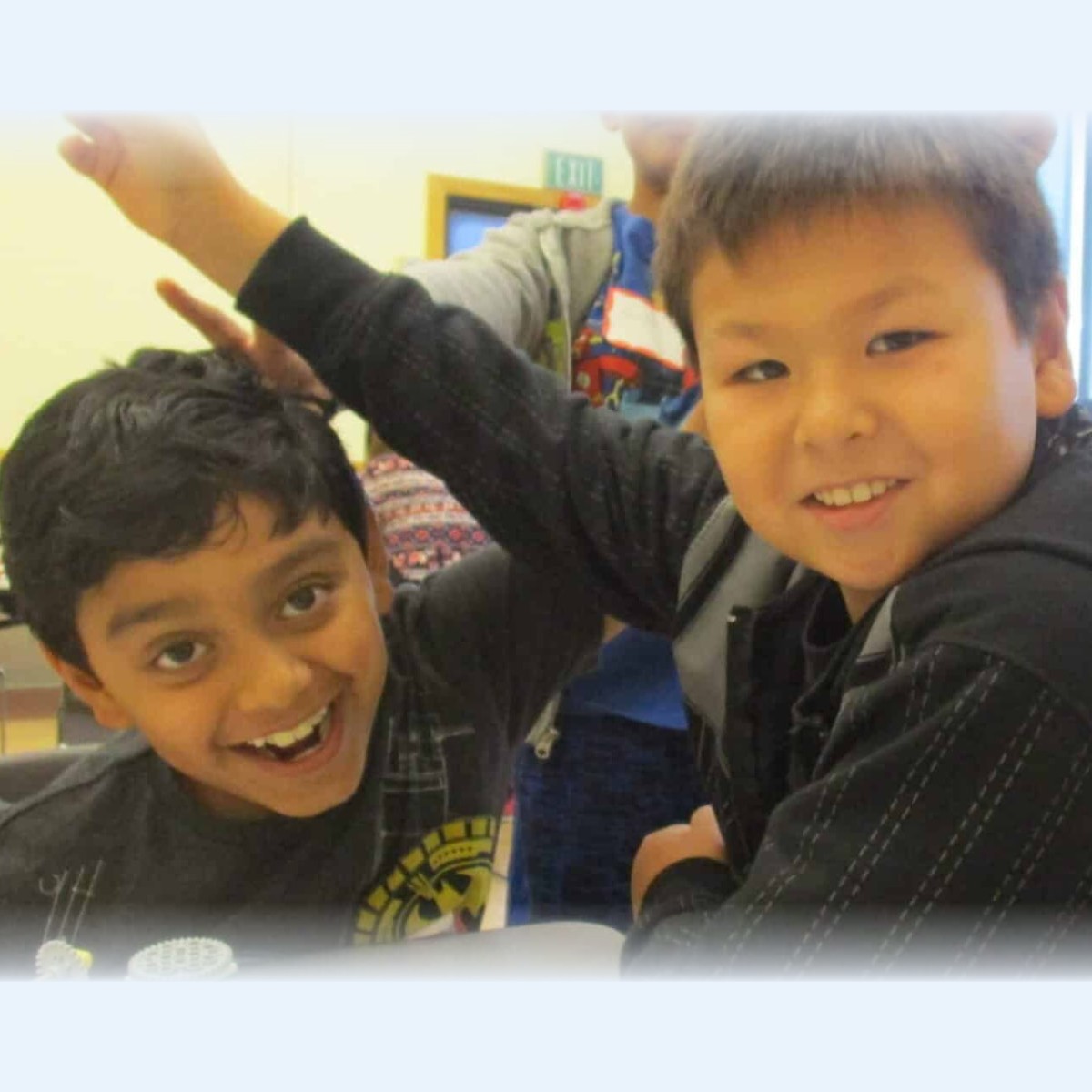 Two campers smiling together at Veterans Day Camp