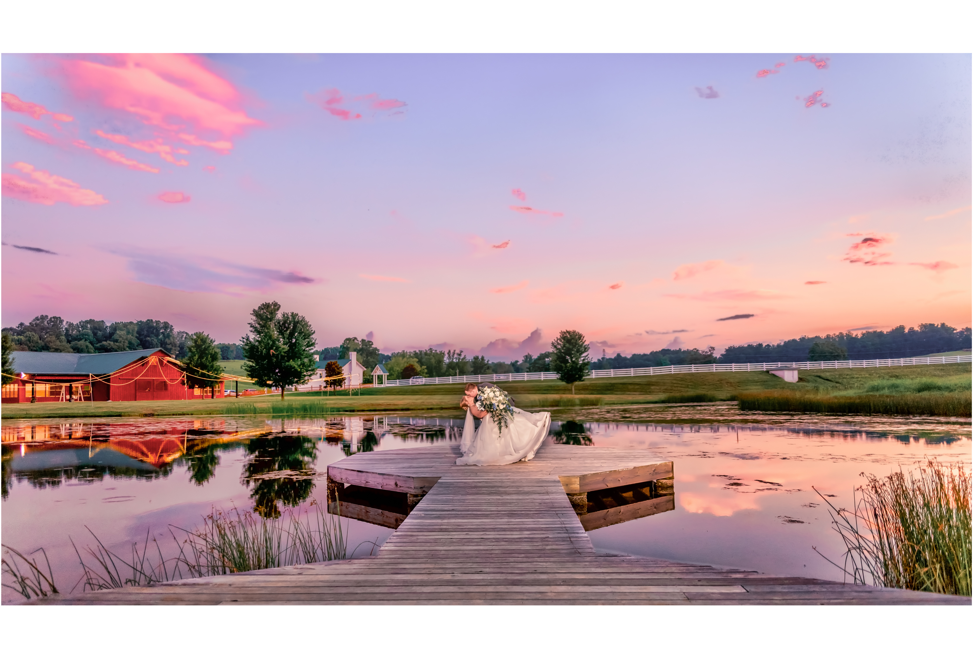 Nathan and Lauren at sunset at Grace Meadows Farm in Jonesborough, Tennessee