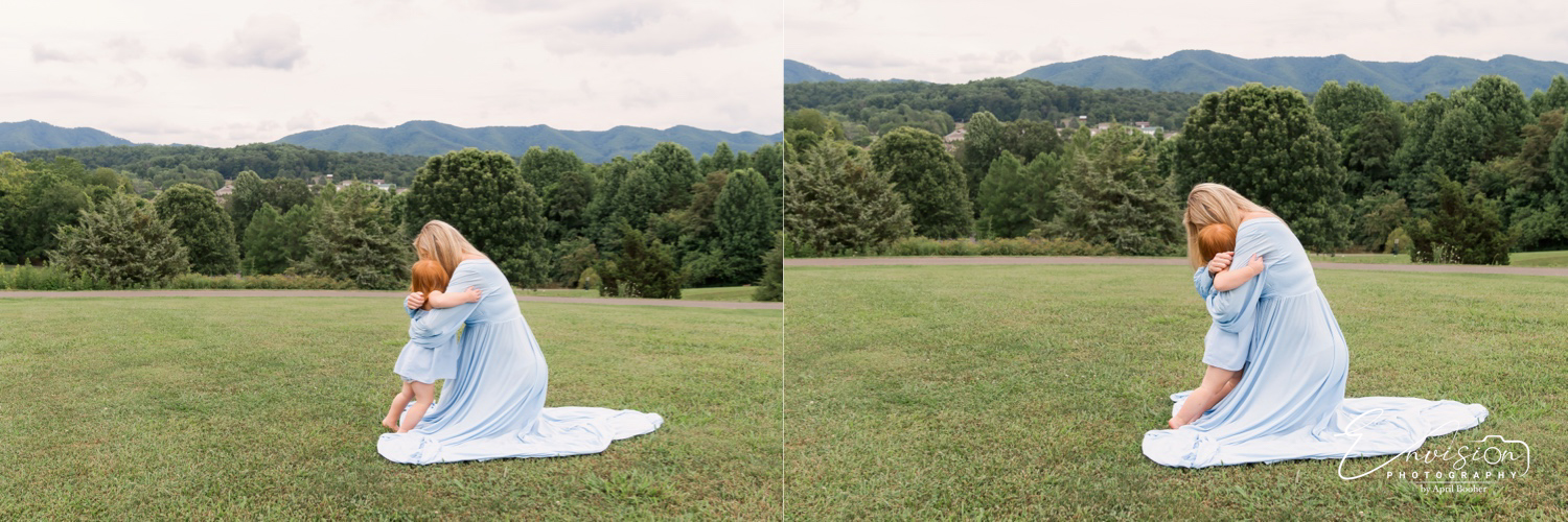 Relaxed family connection during a Johnson City maternity session