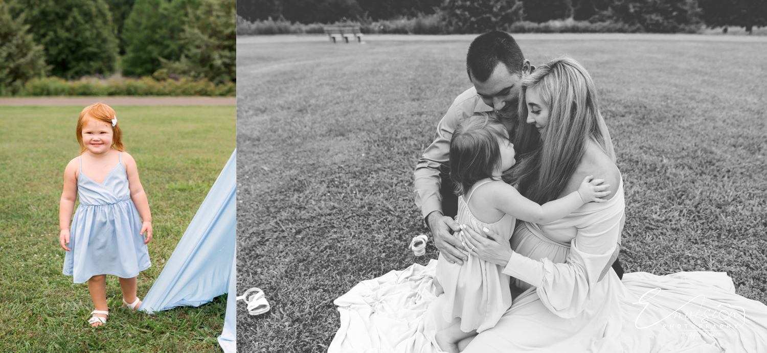 Children included in maternity portraits at Willow Springs Park