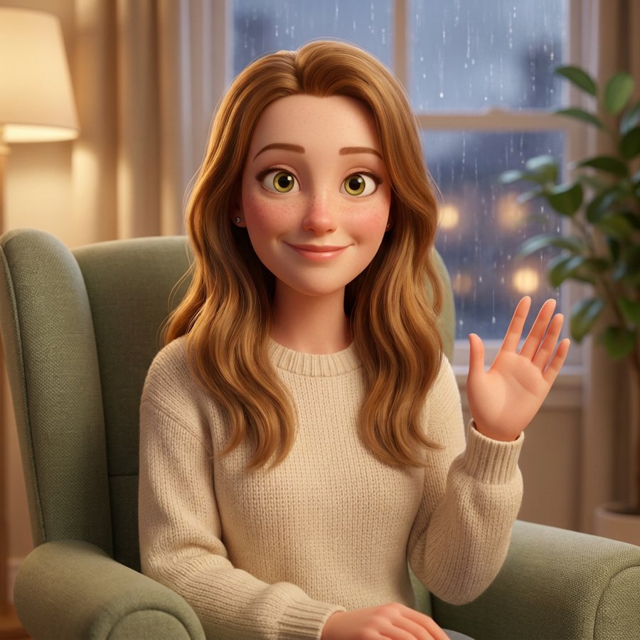 Sarah, your breathing guide, waving hello