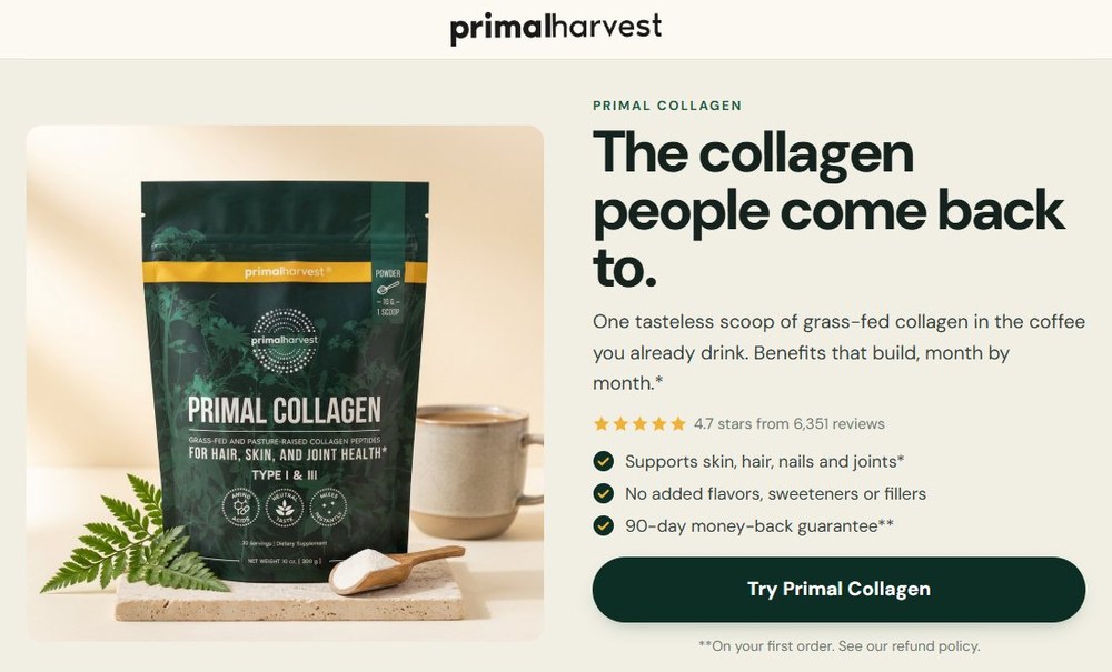 The new Primal Collagen product page