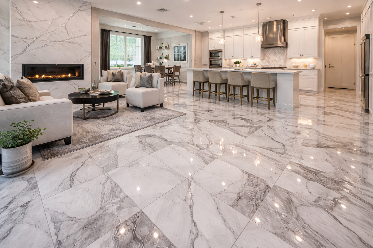 Luxury flooring renovation with modern Midwest styling