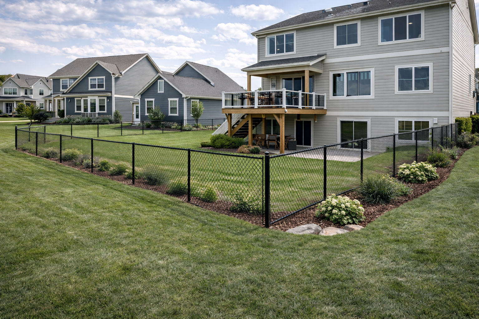 Chain link fence after