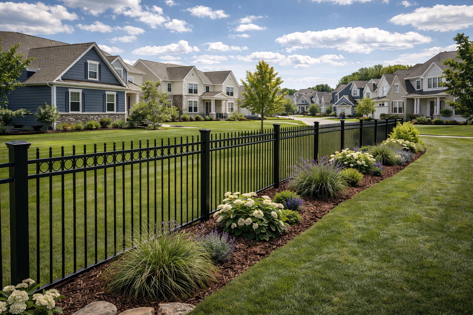 Aluminum fence after