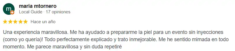 Reseña de Google de María Mtornero, 5 estrellas