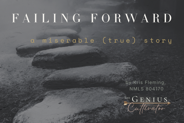 Header image for "The Genius Cultivator" newsletter titled "FAILING FORWARD" featuring an artistic photo of stepping stones. Header image for "The Genius Cultivator" newsletter titled "FAILING FORWARD" featuring an artistic photo of stepping stones.