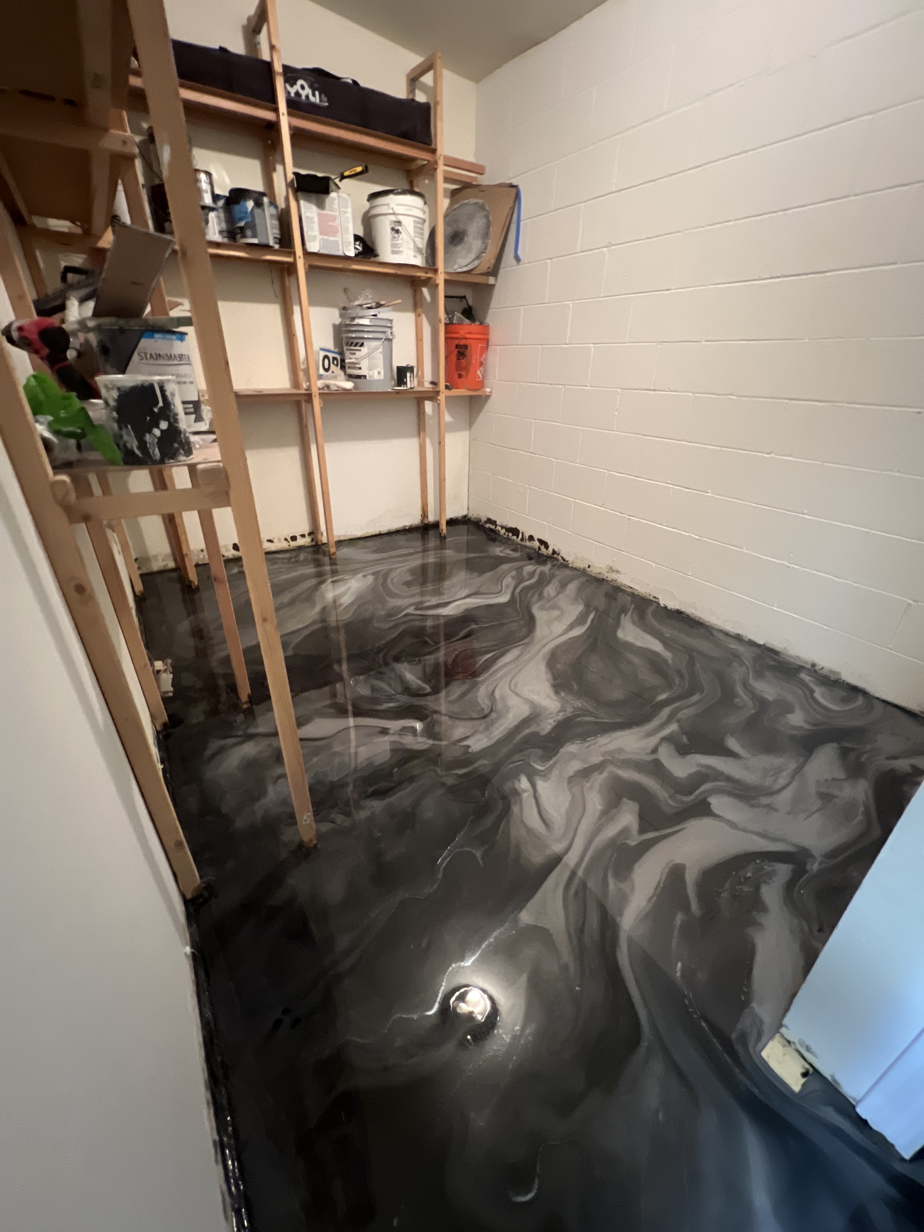 Metallic epoxy floor project