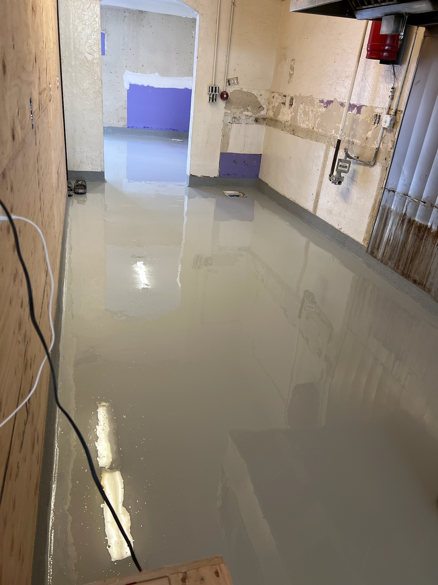Solid color epoxy floor project