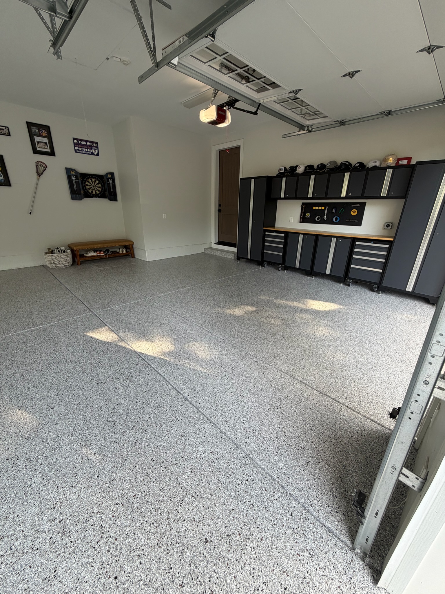 Flake system epoxy floor project