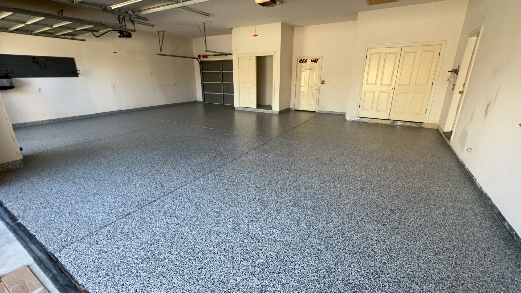 Flake system epoxy floor project
