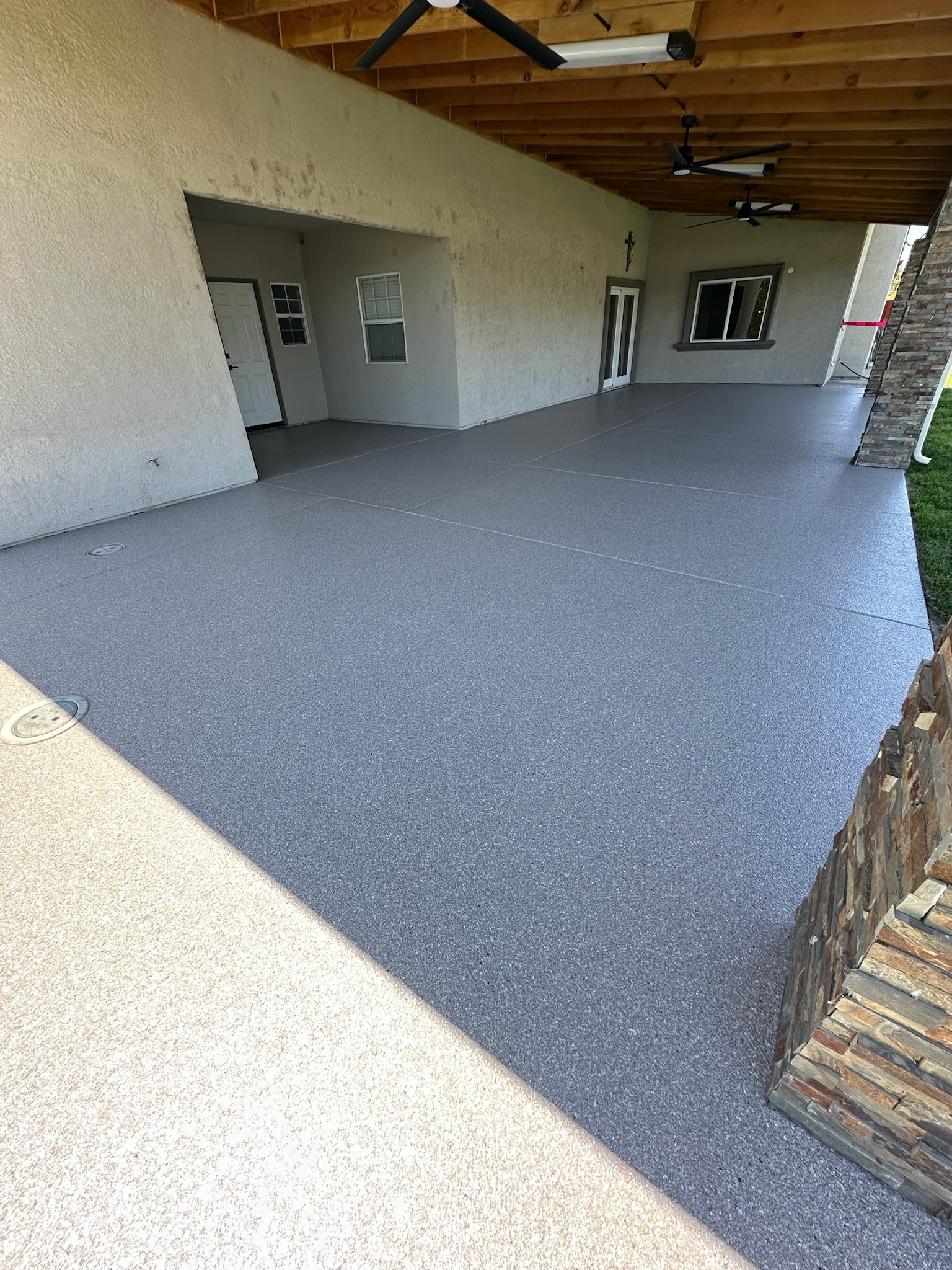 Flake system epoxy floor project