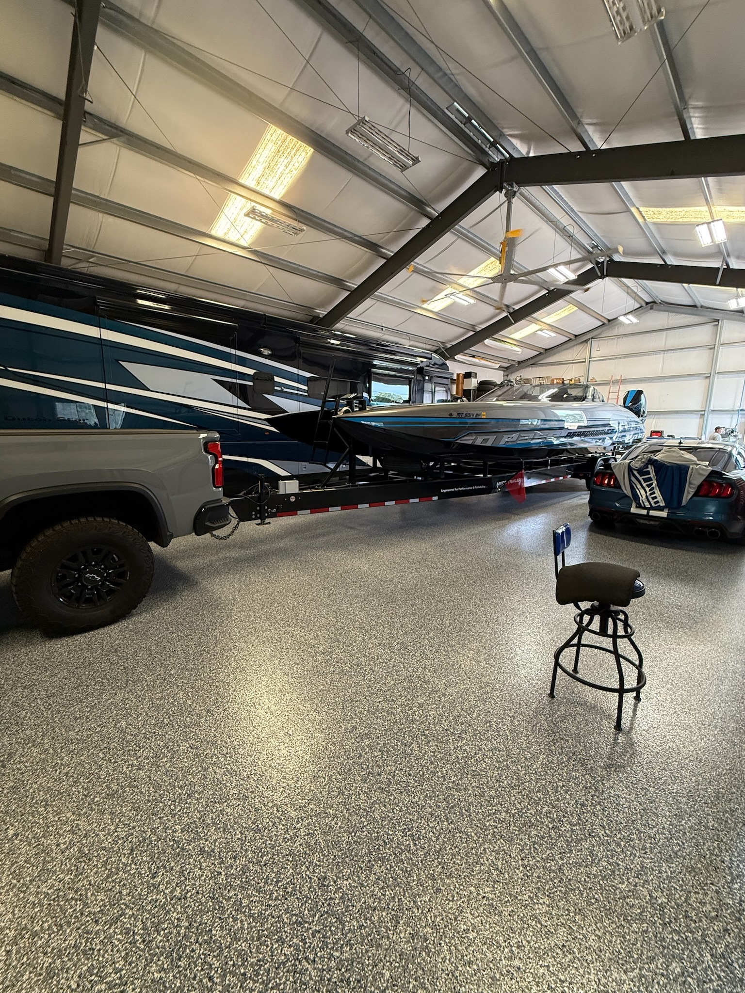 Flake system epoxy floor project
