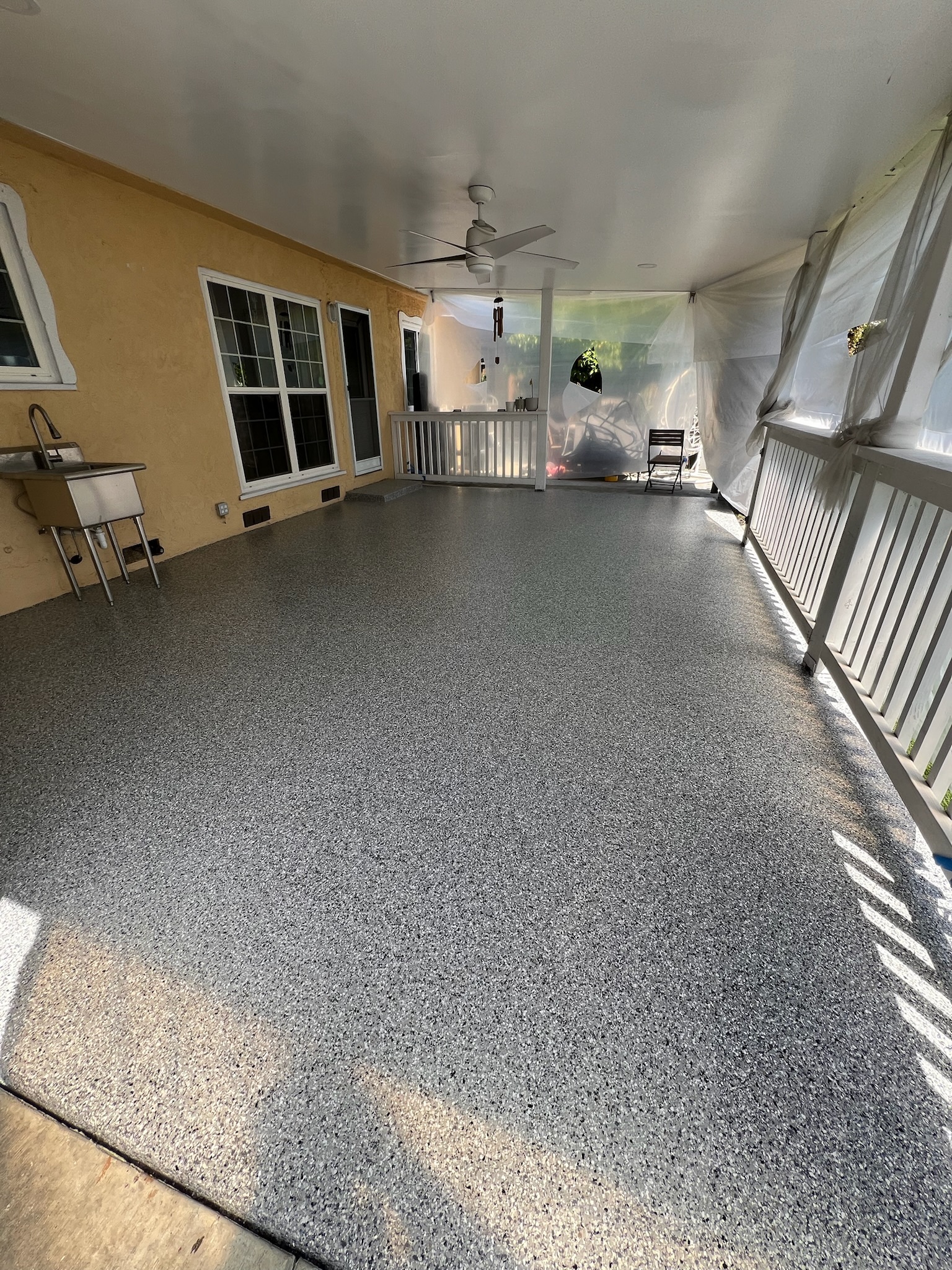 Flake system epoxy floor project