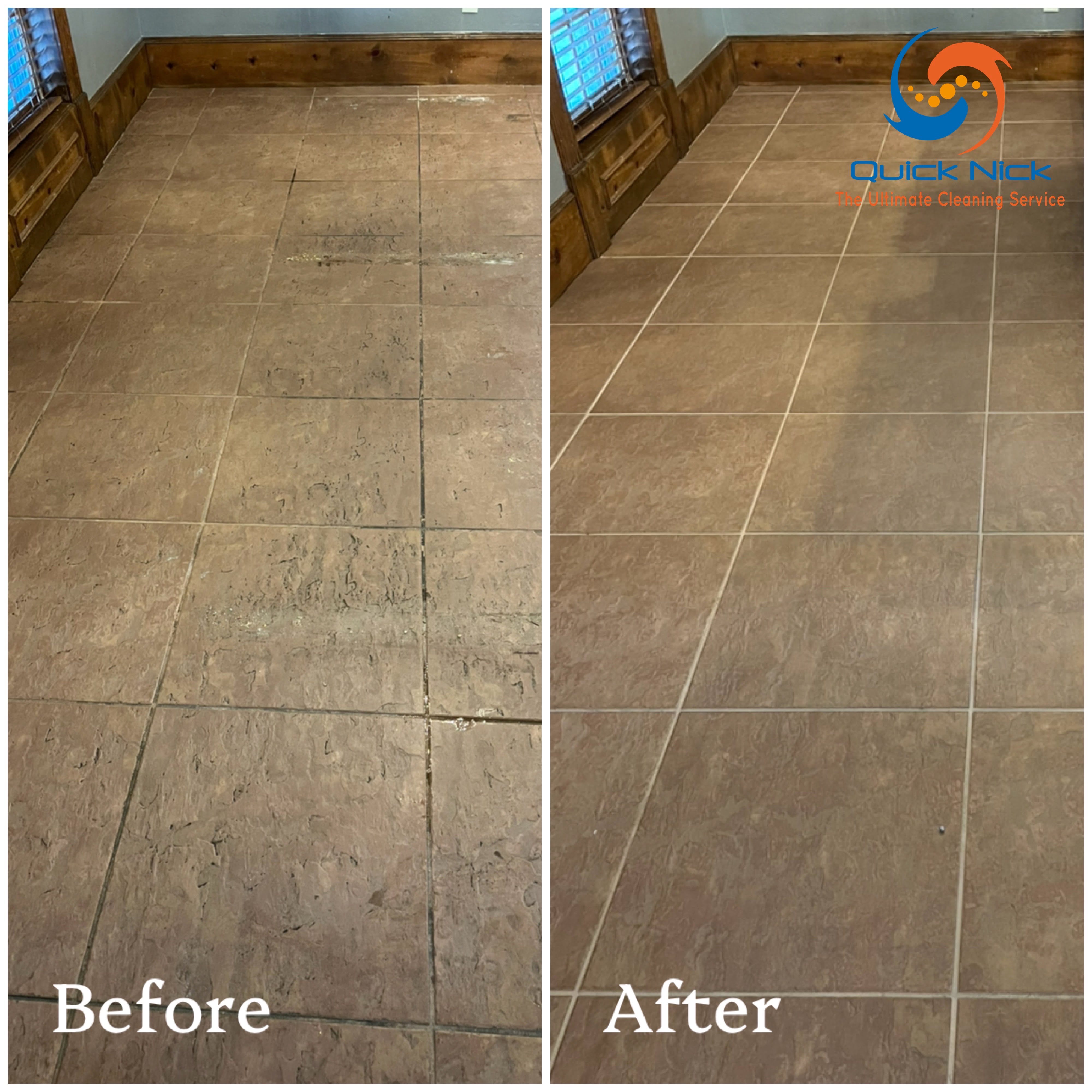 Residential living room tile and grout cleaning before and after - Quick Nick's Cleaning Spring TX Residential living room tile and grout cleaning before and after - Quick Nick's Cleaning Spring TX
