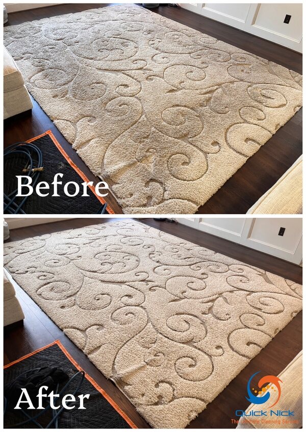 Before and after cleaning area rug Before and after cleaning area rug