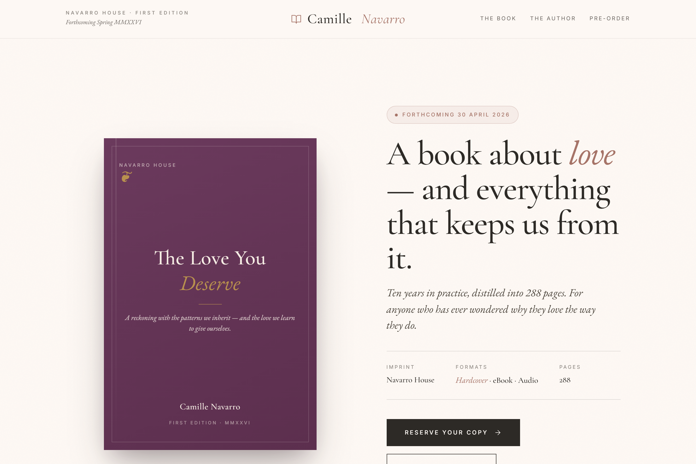 Camille Navarro, literary publisher book launch funnel