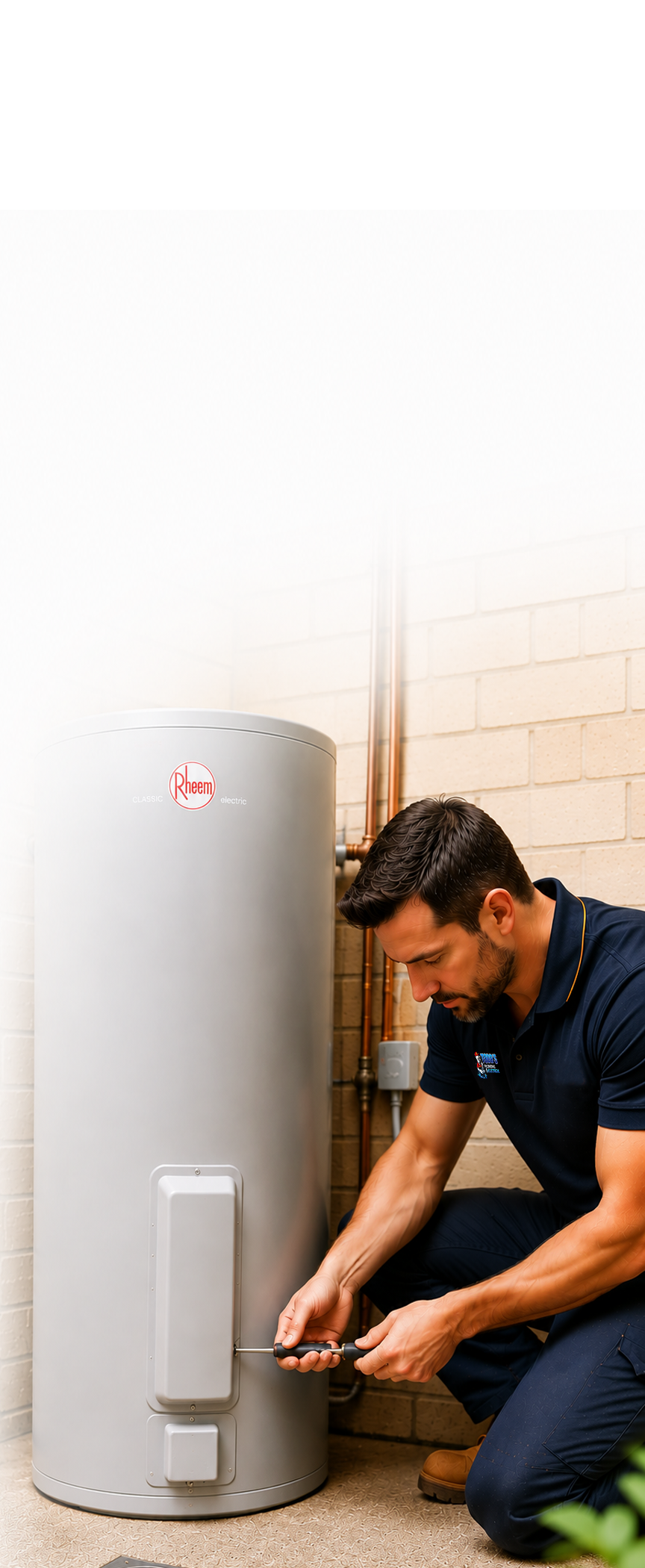 Gold Coast plumber fixing hot water system