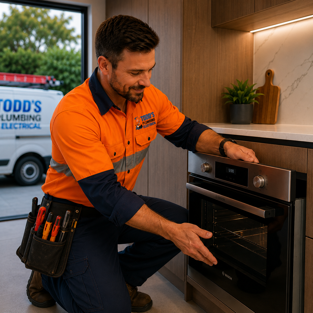 Stove or oven installation