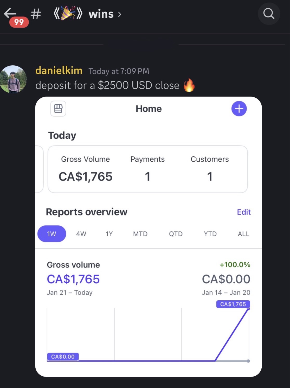 Daniel Kim result screenshot