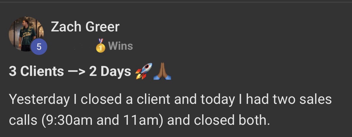 Zach Greer result screenshot