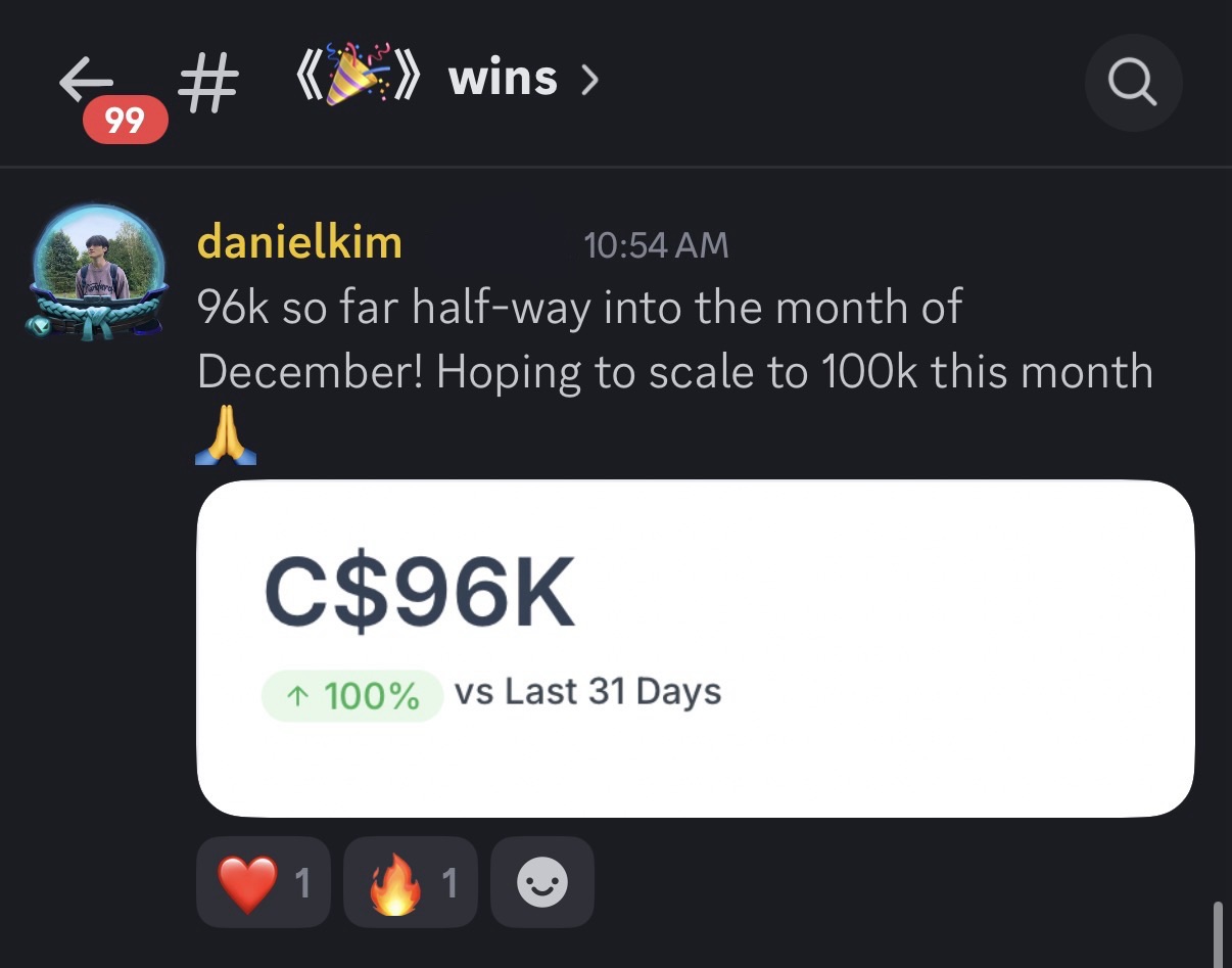 Daniel Kim result screenshot