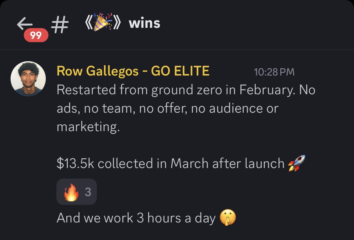Row Gallegos result screenshot