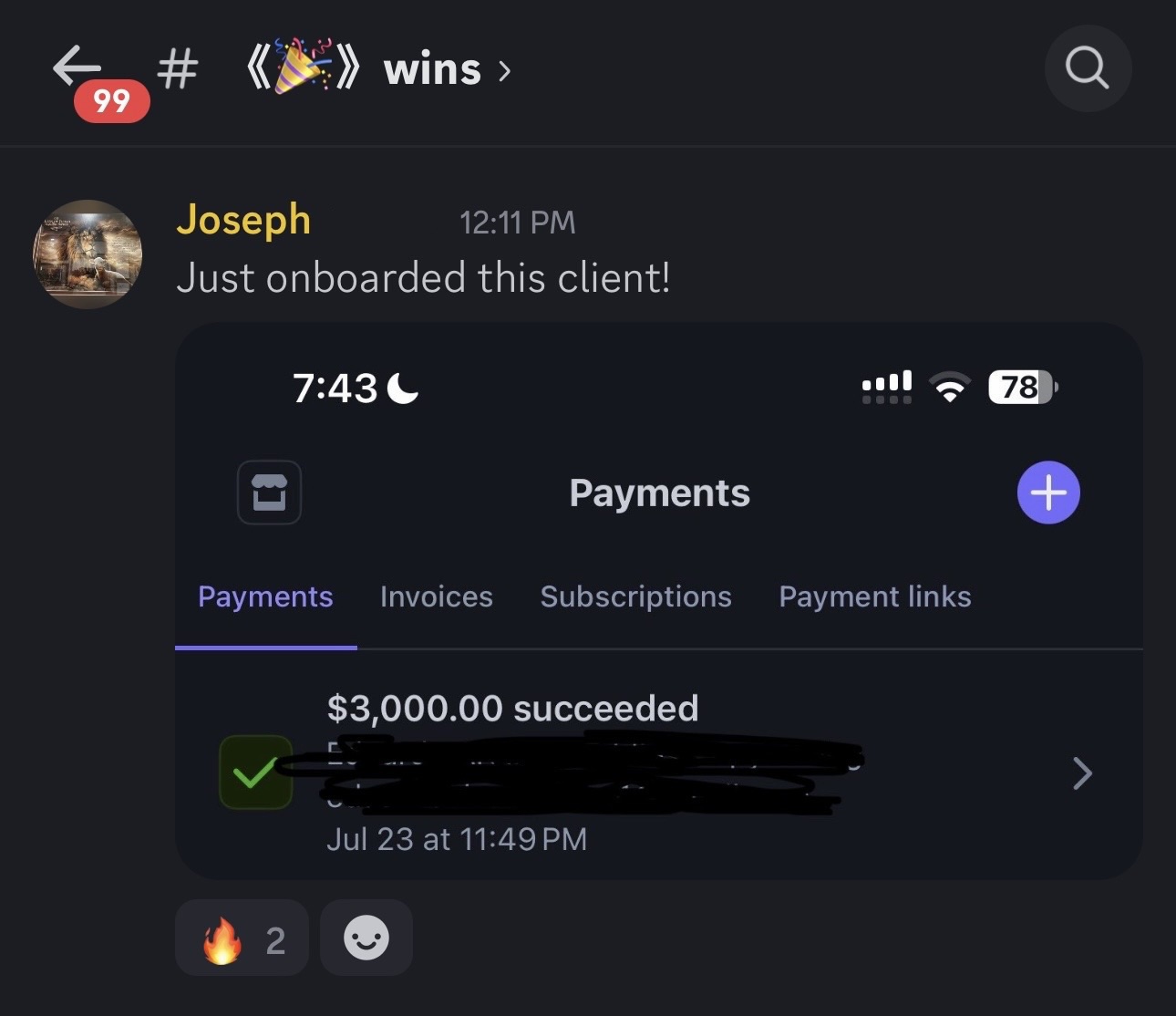 Joseph result screenshot