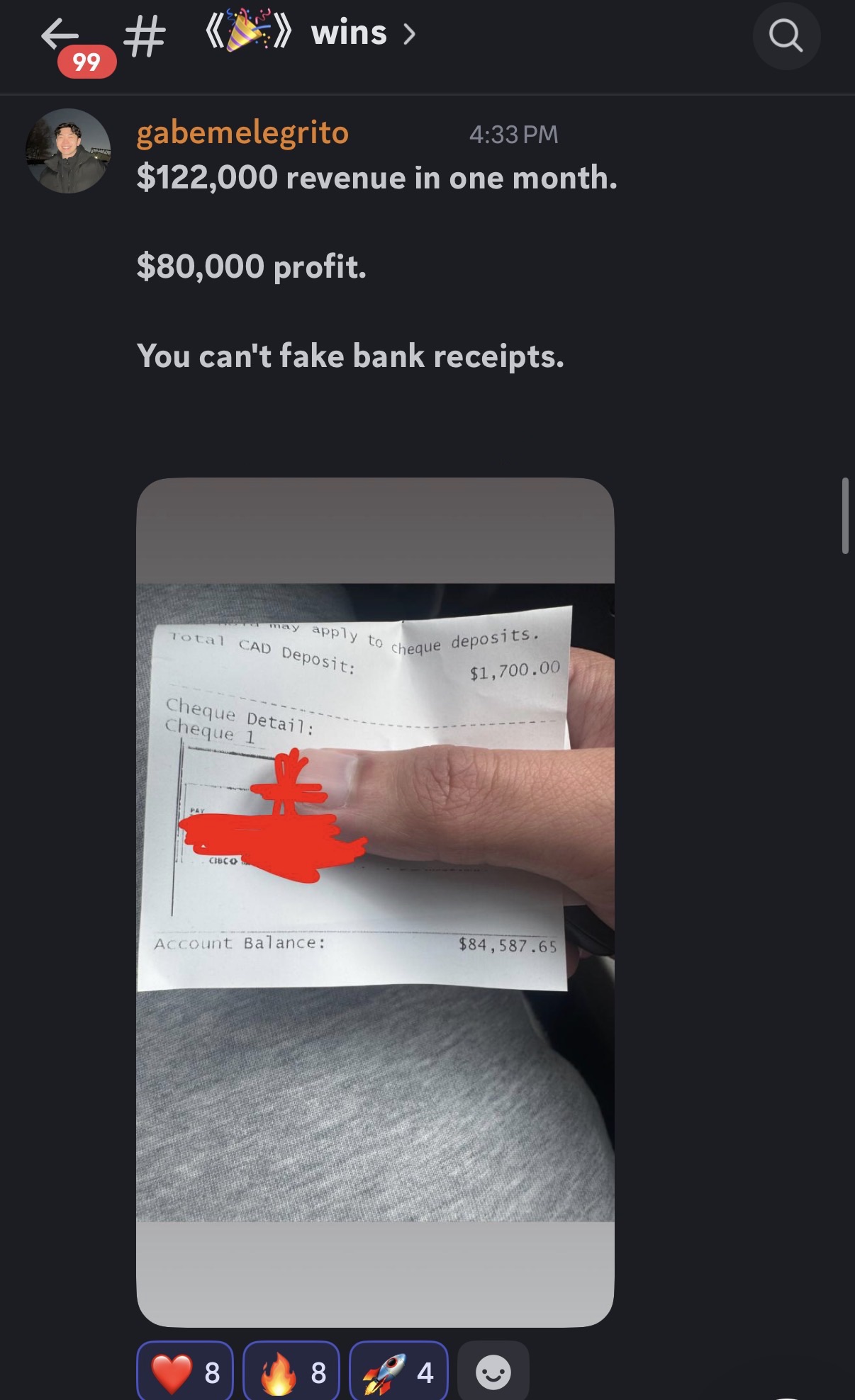 Gabe result screenshot