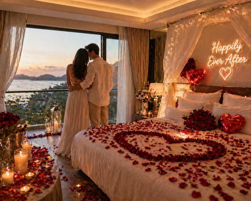 Couple at romantic dinner