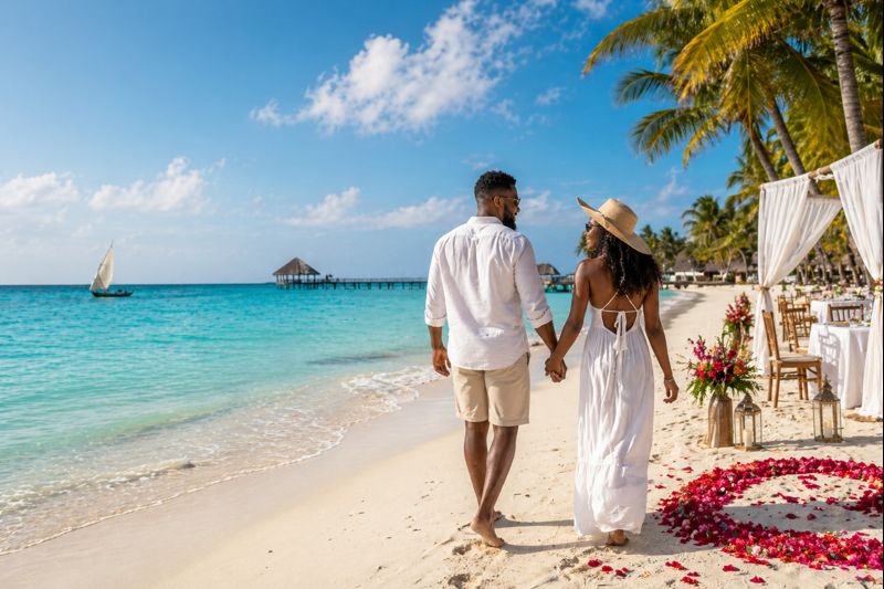 Private candlelit beach dinner