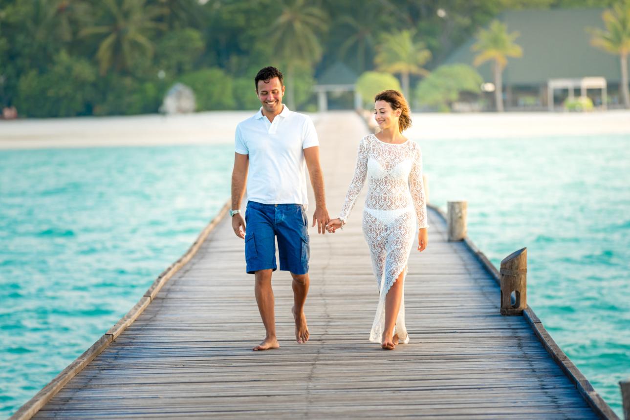 Couple at sunset on the beach