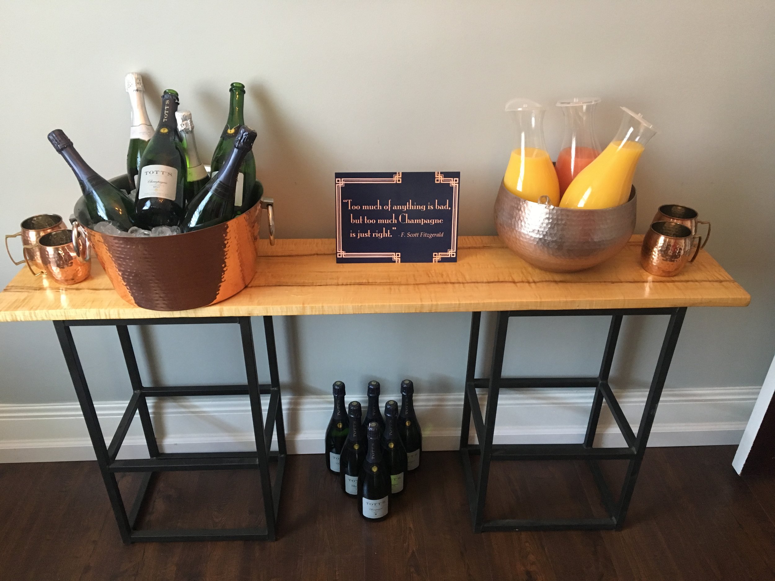 wedding mimosa station