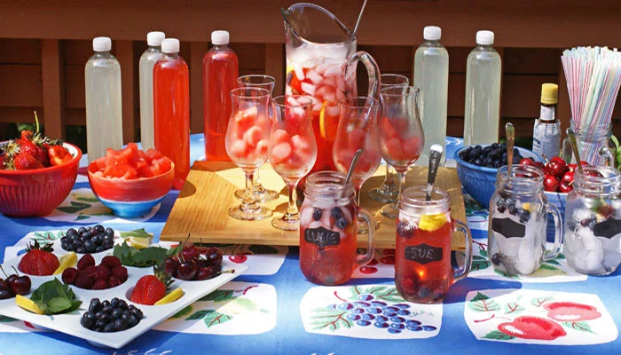 Mocktail bar setup for a winter event at Bent Oaks Manor in Roanoke Virginia