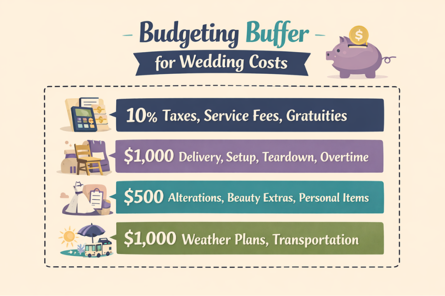 bent oaks hidden wedding cost buffer budget infographic