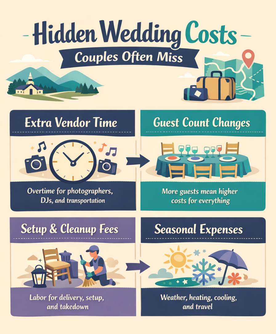 bent oaks manor hidden wedding cost infographic