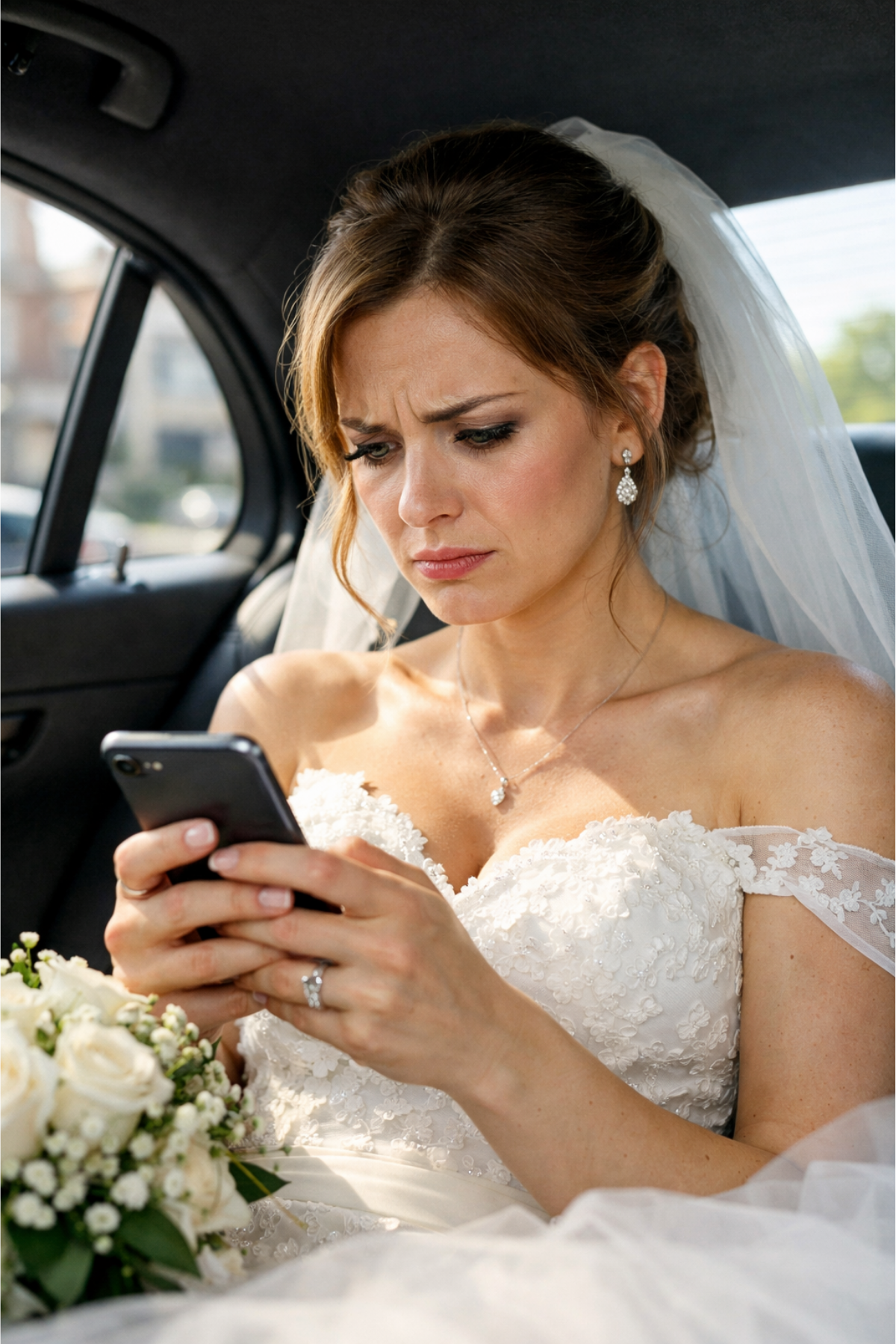 bride stressed about transportation bride stressed about transportation