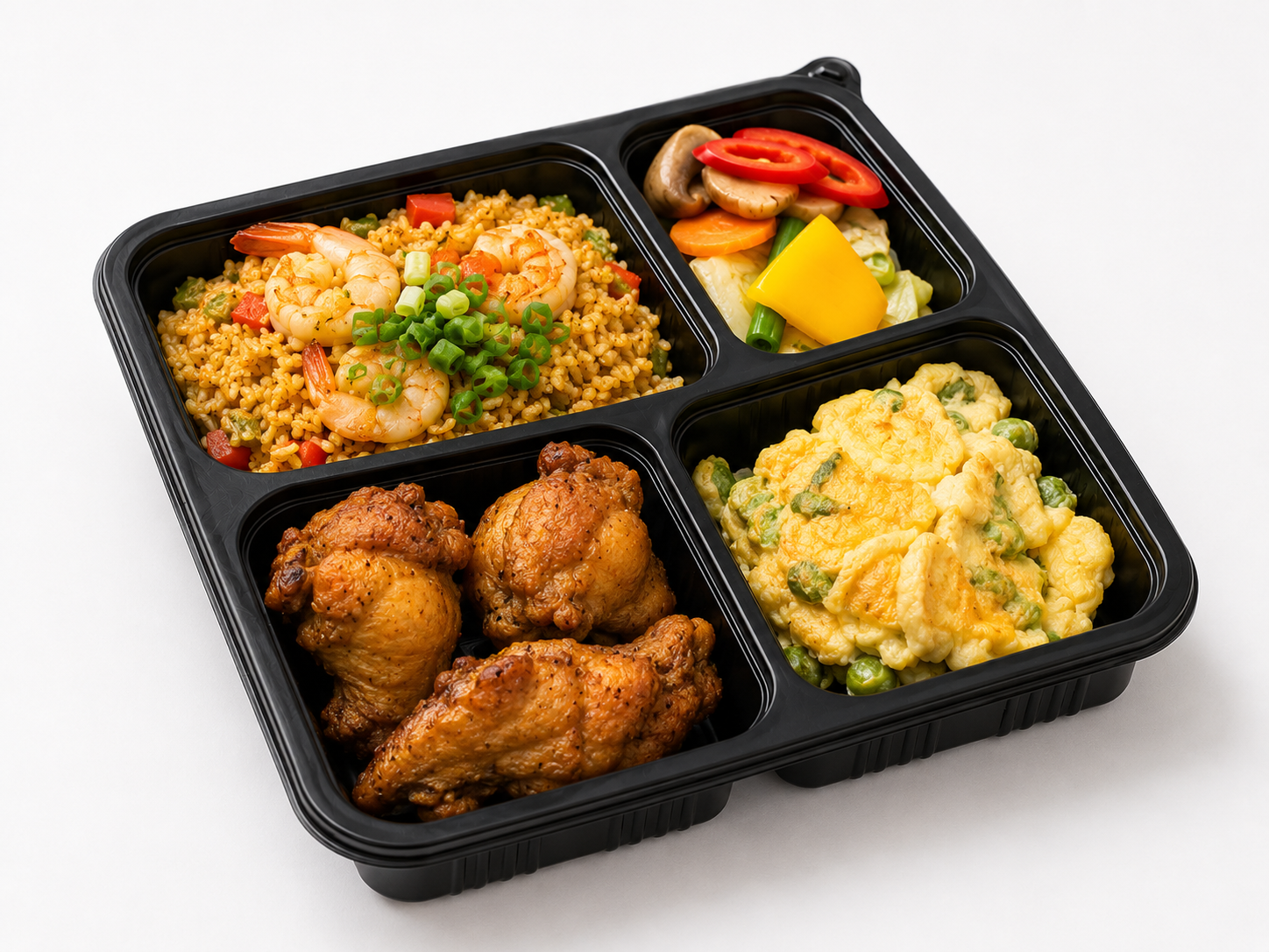 Braised chicken wing bento