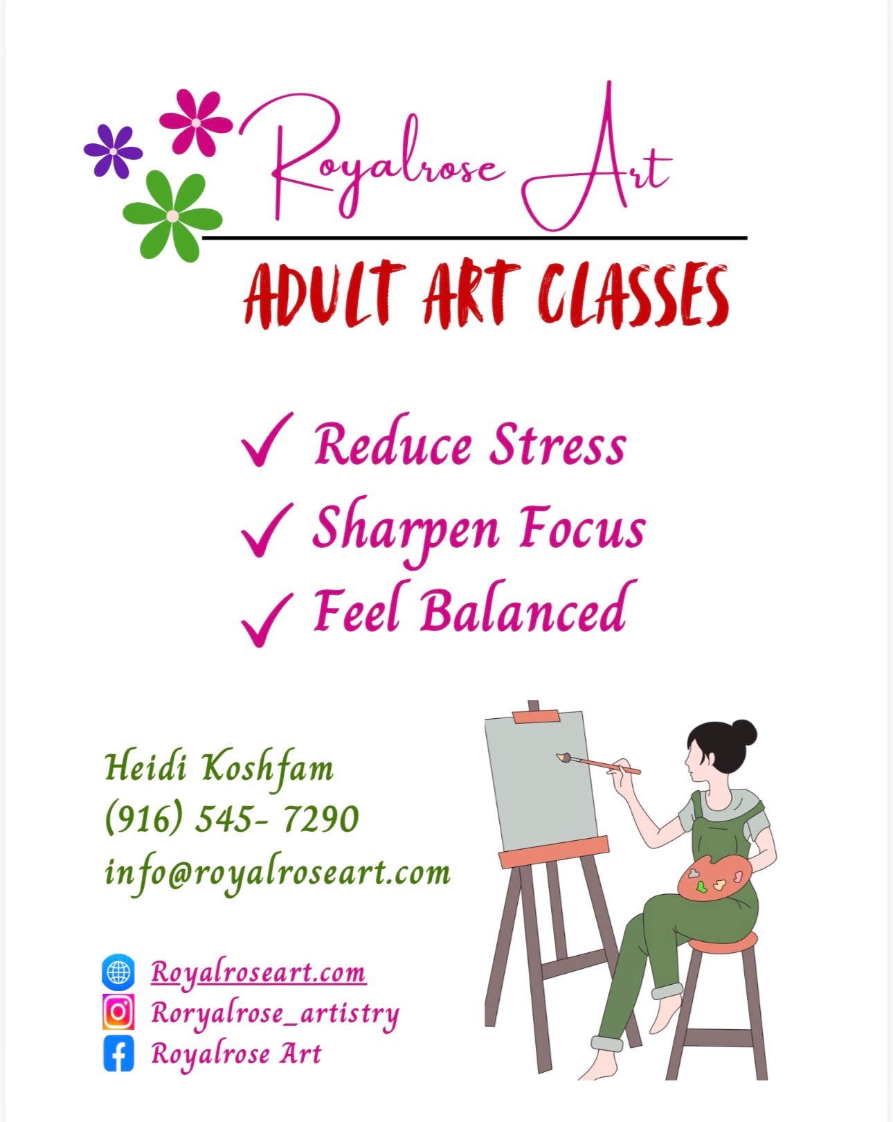 Art for healthy aging flyer — boost memory, reduce stress, lift mood